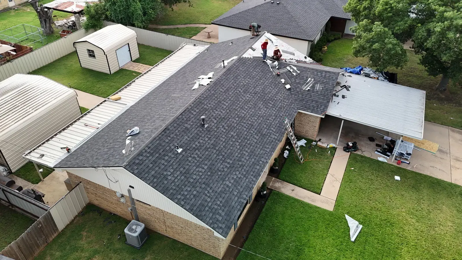 Crew working on a tear off